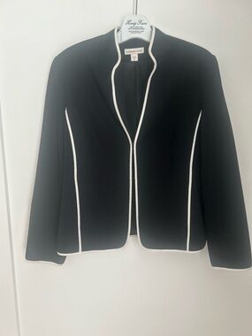 Coldwater Creek Black Jacket with White Piping